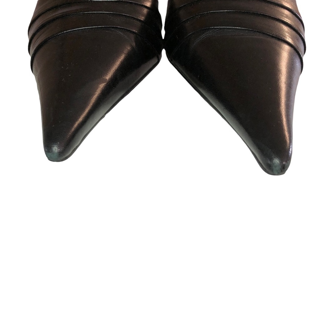 CARLOS by Carlos Santana - Black Leather Pointed Toe Heels - Size 9.5 - Picture 8 of 10